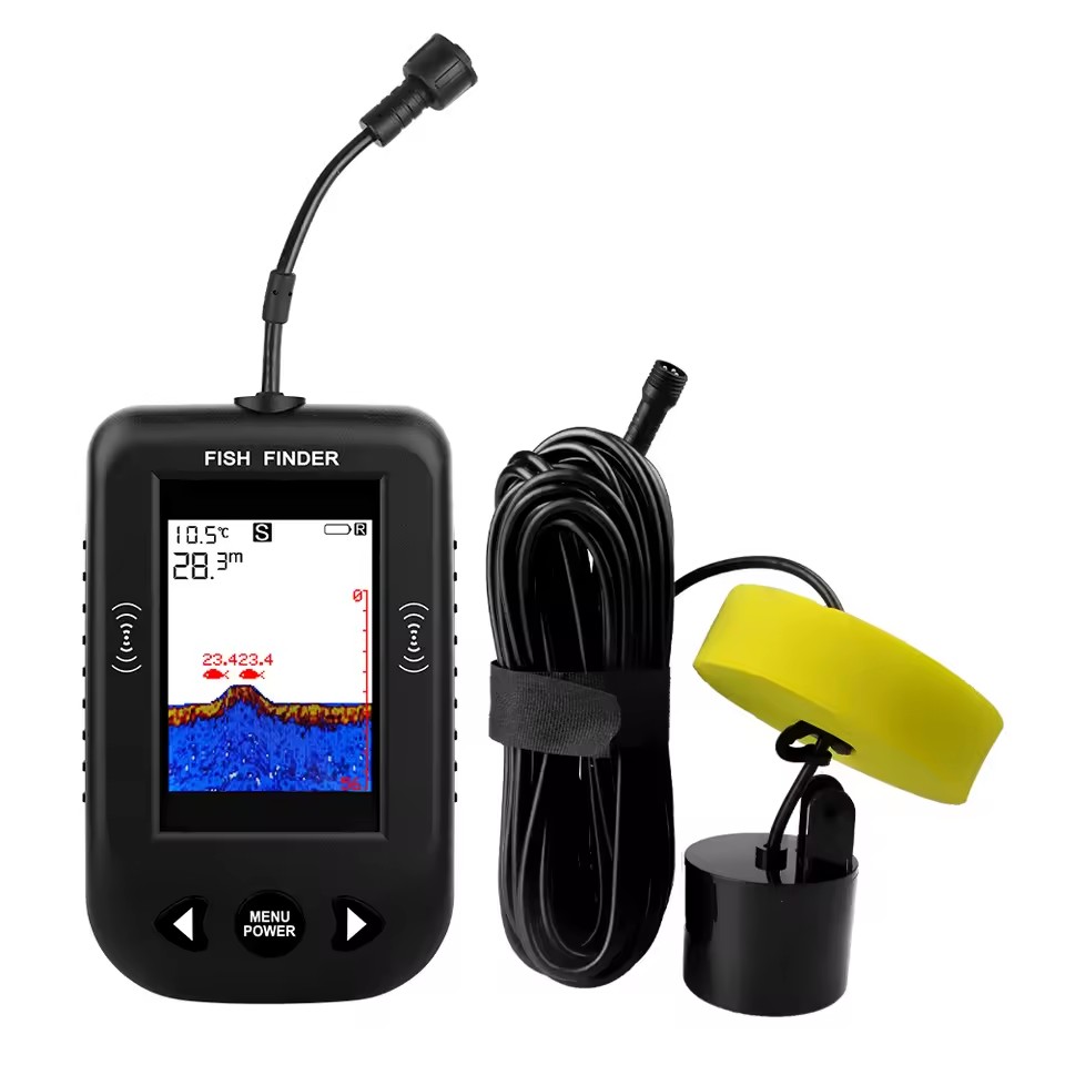 Fish Finder Transducer - Alarm 100M Draagbare Sonar Viszoekers 45