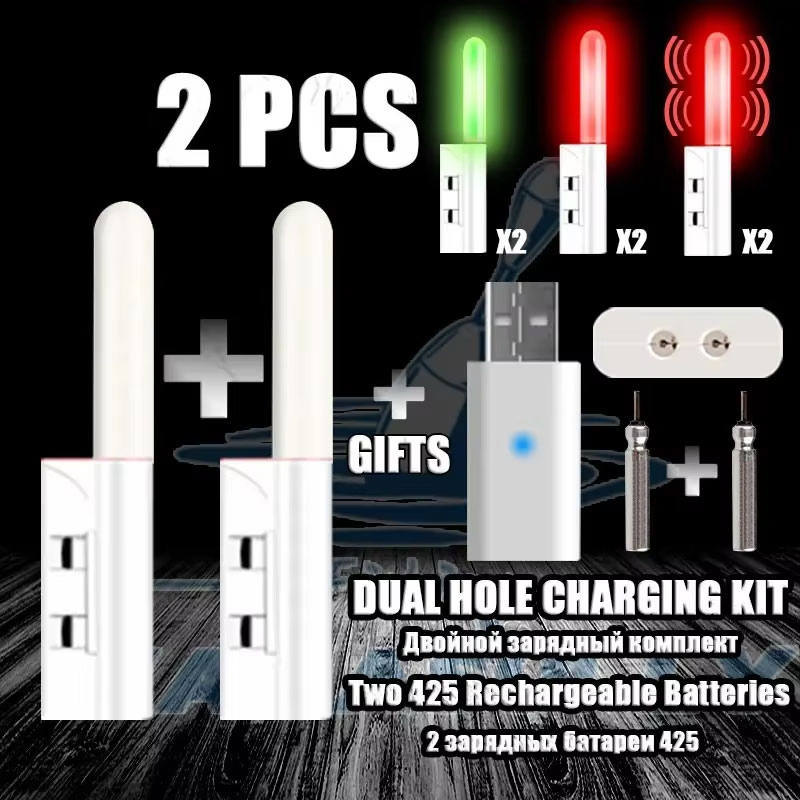 Bite Alarm - 2 stuks LED-nachtlampje Elektronisch hengellicht CR425