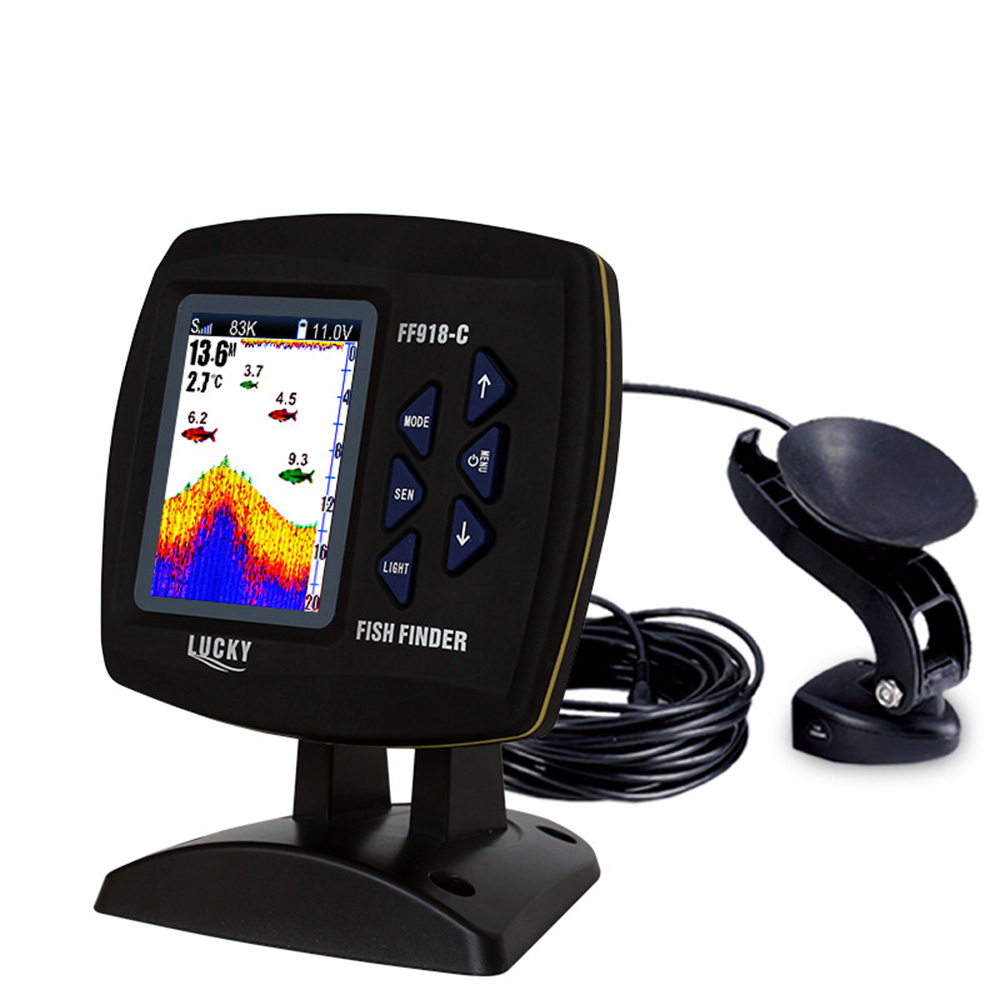 Fishing Depth Finder - FF918-C100DS Kleurenscherm Bedrade Viszoeker Dubbele Frequentie
