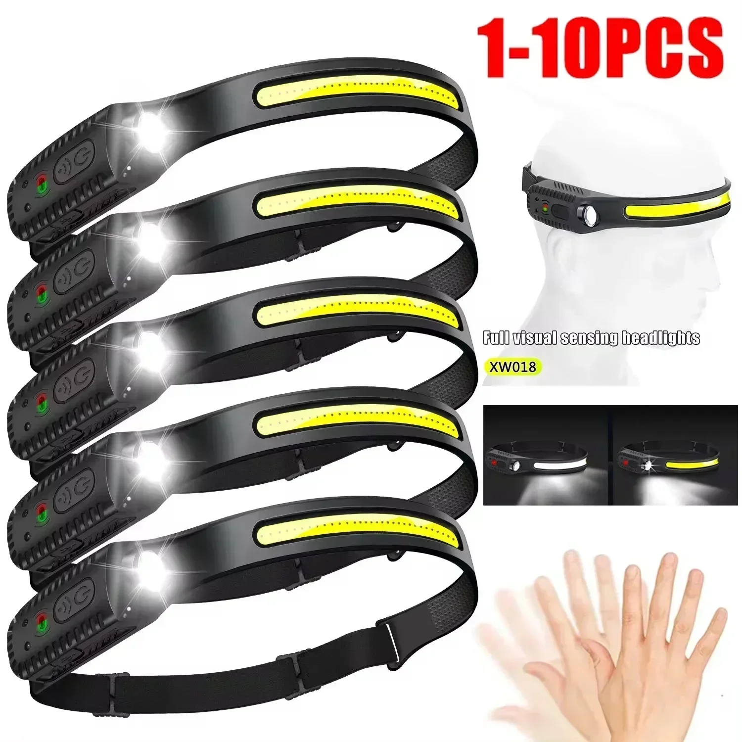 Fish Finder Battery - Usb Oplaadbare Inductie Led Koplamp Ingebouwde