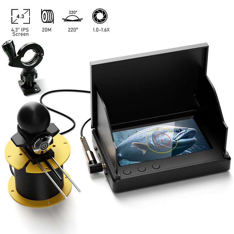 Fishing Depth Finder - Viscamera met nachtzicht 4,3'' scherm 20M