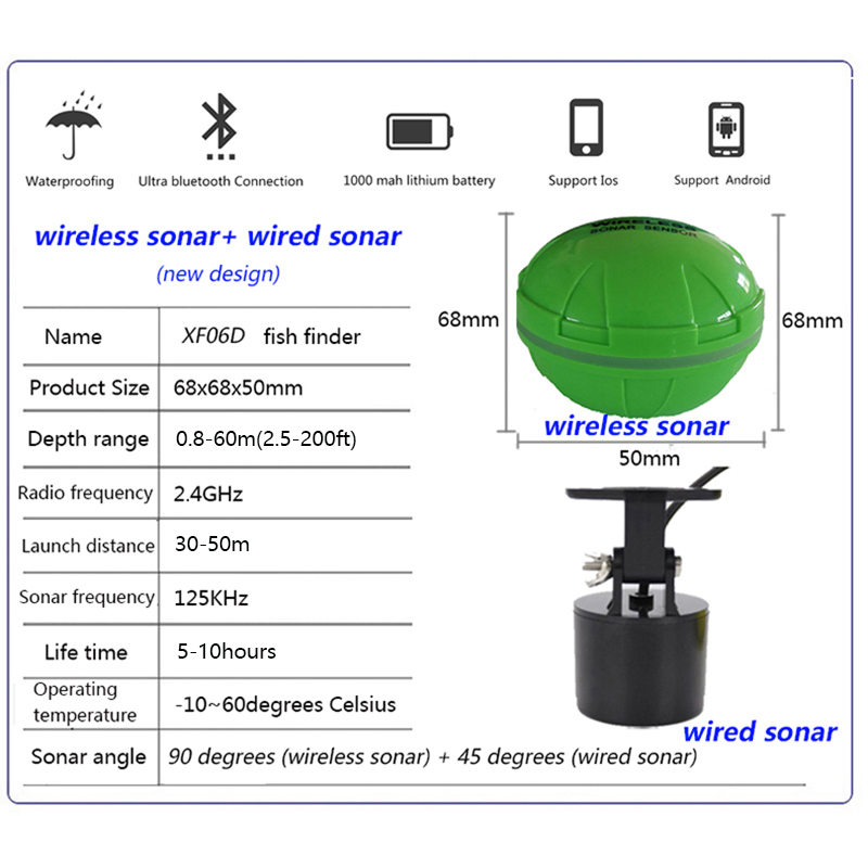 Draagbare Bluetooth draadloze  - Fishing Depth Finder recensie en prijs
